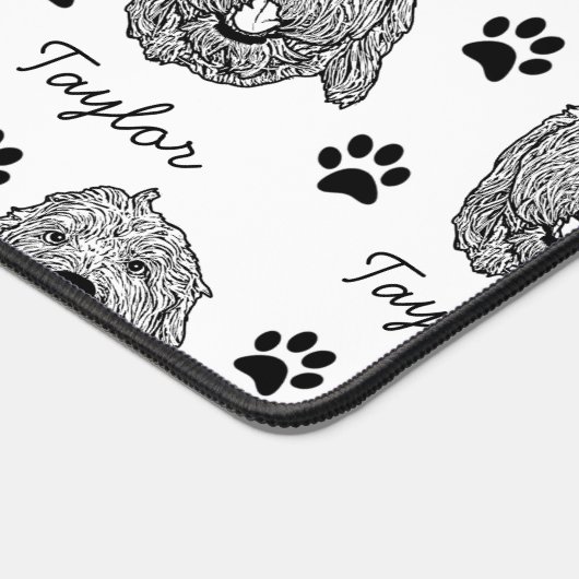 Aangepaste Goldendoodle Hond gepersonaliseerde tek Bureaumat (Hoek)