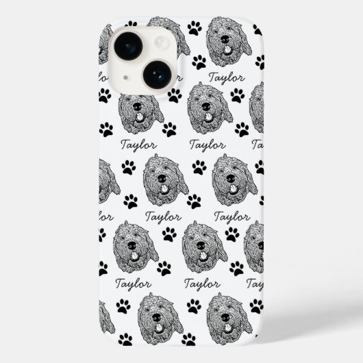 Aangepaste Goldendoodle Hond gepersonaliseerde tek Case-Mate iPhone Case (Achterkant)