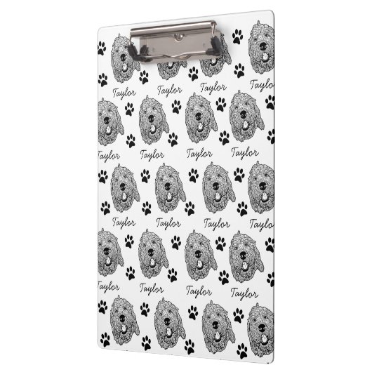 Aangepaste Goldendoodle Hond gepersonaliseerde tek Klembord (Links)