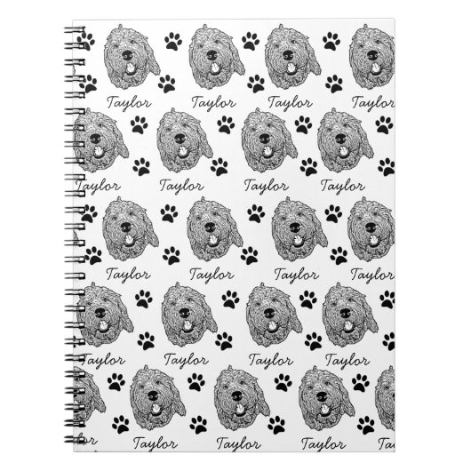 Aangepaste Goldendoodle Hond gepersonaliseerde tek Notitieboek (Voorkant)