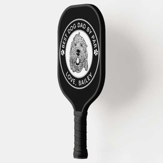 Aangepaste Goldendoodle Hond gepersonaliseerde tek Pickleball Paddle (Links)