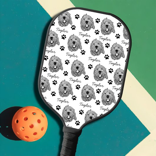 Aangepaste Goldendoodle Hond gepersonaliseerde tek Pickleball Paddle