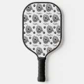 Aangepaste Goldendoodle Hond gepersonaliseerde tek Pickleball Paddle (Achterkant)