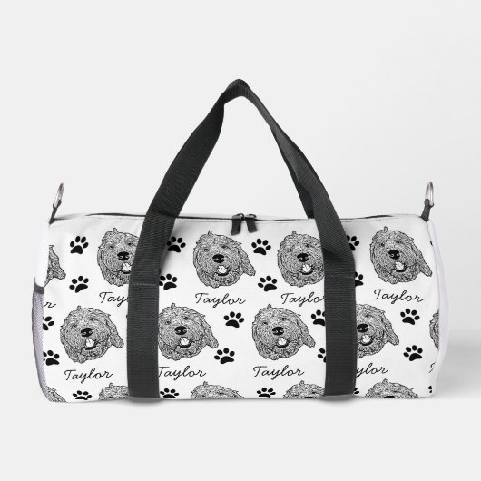 Aangepaste Goldendoodle Hond gepersonaliseerde tek Plunjezak (Achterkant)