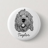 Aangepaste Goldendoodle Hond gepersonaliseerde tek Ronde Button 5,7 Cm (Voorkant)