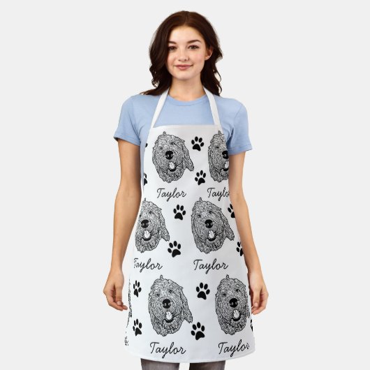Aangepaste Goldendoodle Hond gepersonaliseerde tek Schort (Gedragen)