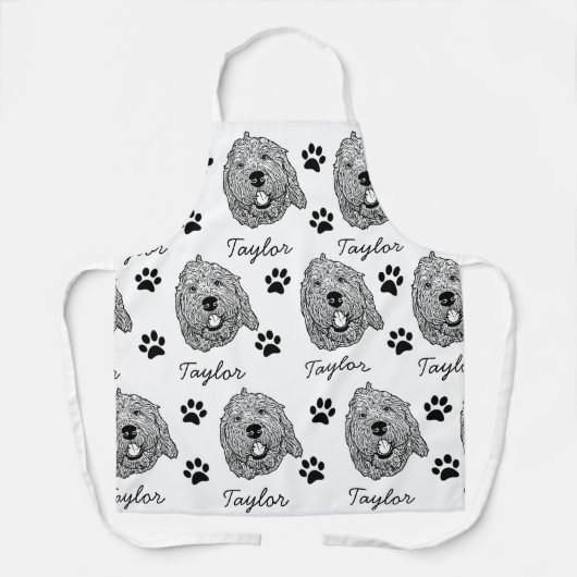 Aangepaste Goldendoodle Hond gepersonaliseerde tek Schort (Voorkant)