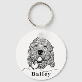 Aangepaste Goldendoodle Hond gepersonaliseerde tek Sleutelhanger