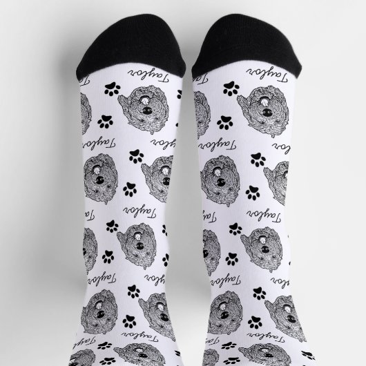 Aangepaste Goldendoodle Hond gepersonaliseerde tek Sokken (Top)