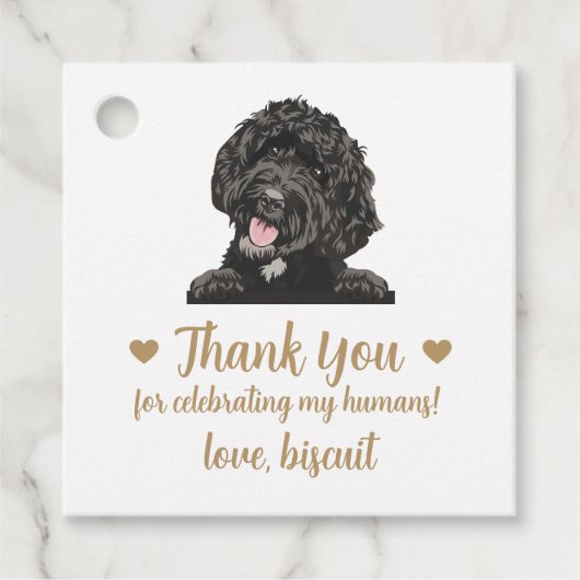 Aangepaste Goldendoodle Hond Huwelijksgunst Labels (Voorkant)