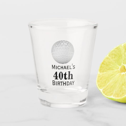 Aangepaste Golf 40e Verjaardag Party Favoriet Shot Glas (Voorkant)