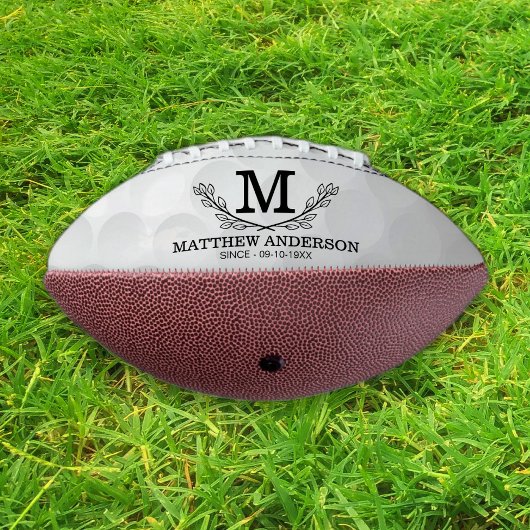 Aangepaste Golf Ball Pattern Naam Monogram Age American Football