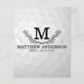 Aangepaste Golf Ball Pattern Name Monogram Age (Achterkant)