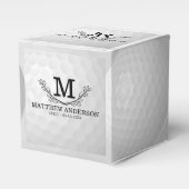 Aangepaste Golf Ball Pattern Name Monogram Age Bedankdoosjes (Voorkant Zijde)