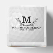 Aangepaste Golf Ball Pattern Name Monogram Age Bedankdoosjes (Bovenkant)
