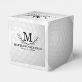 Aangepaste Golf Ball Pattern Name Monogram Age Bedankdoosjes (Achterkant)