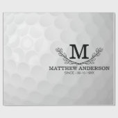 Aangepaste Golf Ball Pattern Name Monogram Age Cadeaupapier (Vlak)