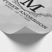 Aangepaste Golf Ball Pattern Name Monogram Age Cadeaupapier (Hoek)