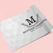 Aangepaste Golf Ball Pattern Name Monogram Age Cadeaupapier