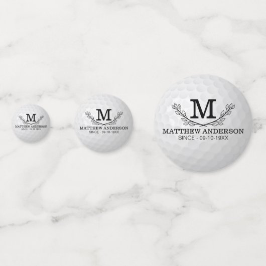 Aangepaste Golf Ball Pattern Name Monogram Age Confetti (Achterkanten)