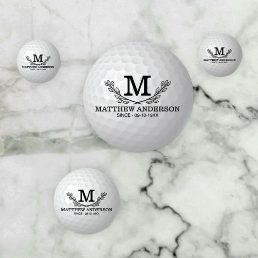 Aangepaste Golf Ball Pattern Name Monogram Age Confetti