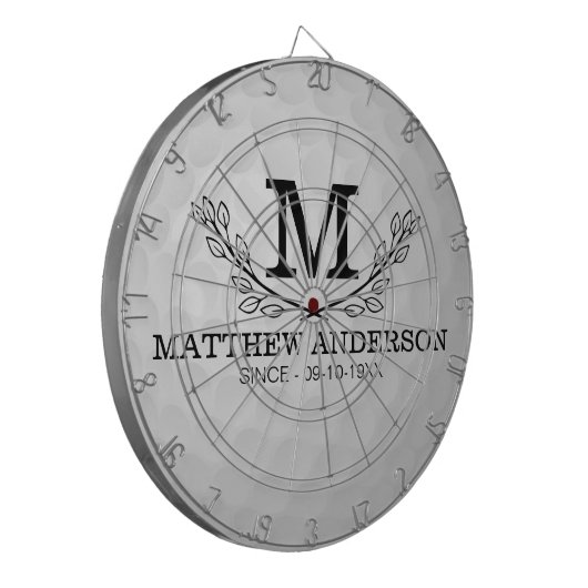 Aangepaste Golf Ball Pattern Name Monogram Age Dartbord (Voorkant Links)