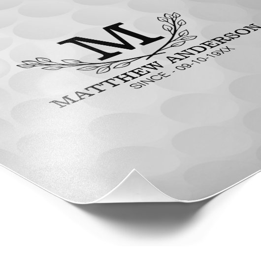 Aangepaste Golf Ball Pattern Name Monogram Age Foto Afdruk (Hoek)