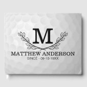 Aangepaste Golf Ball Pattern Name Monogram Age Gastenboek (Voorkant)
