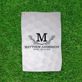 Aangepaste Golf Ball Pattern Name Monogram Age Golfhanddoek