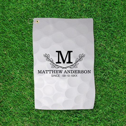 Aangepaste Golf Ball Pattern Name Monogram Age Golfhanddoek