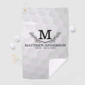 Aangepaste Golf Ball Pattern Name Monogram Age Golfhanddoek (Insitu)
