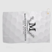 Aangepaste Golf Ball Pattern Name Monogram Age Golfhanddoek (Horizontaal)