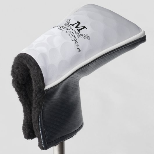 Aangepaste Golf Ball Pattern Name Monogram Age Golfheadcover (3/4 voorkant)