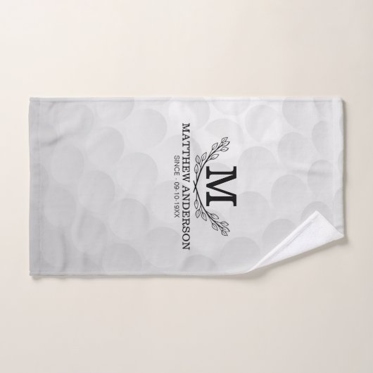 Aangepaste Golf Ball Pattern Name Monogram Age Handdoek (Handdoek)