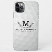 Aangepaste Golf Ball Pattern Name Monogram Age iPhone Hoesje (Achterkant)
