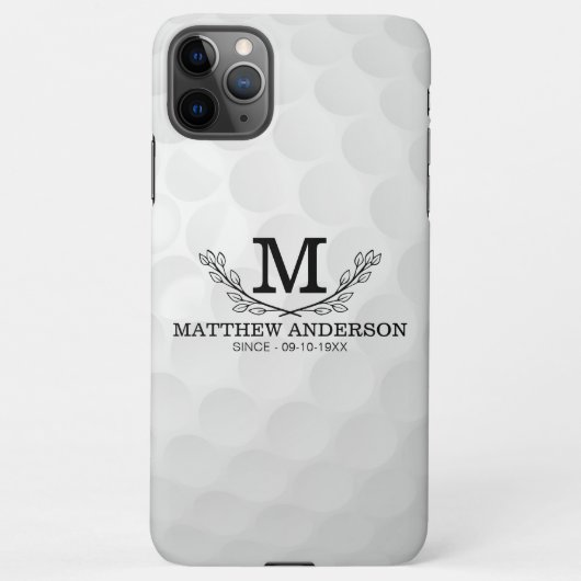 Aangepaste Golf Ball Pattern Name Monogram Age iPhone Hoesje (Achterkant)