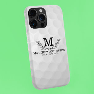 Aangepaste Golf Ball Pattern Name Monogram Age iPhone 11Pro Max Hoesje