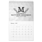 Aangepaste Golf Ball Pattern Name Monogram Age Kalender (Feb 2027)