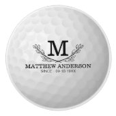 Aangepaste Golf Ball Pattern Name Monogram Age Keramische Knop (Voorkant)