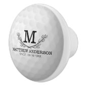 Aangepaste Golf Ball Pattern Name Monogram Age Keramische Knop (Rechts)