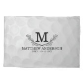 Aangepaste Golf Ball Pattern Name Monogram Age Kussensloop (Achterkant)