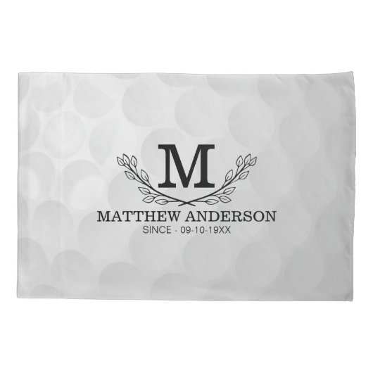 Aangepaste Golf Ball Pattern Name Monogram Age Kussensloop (Achterkant)