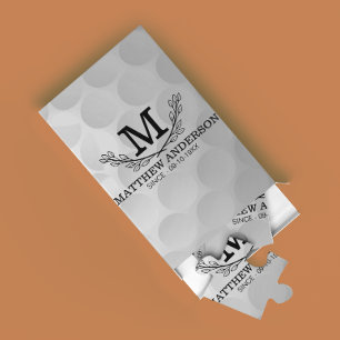 Aangepaste Golf Ball Pattern Name Monogram Age Legpuzzel