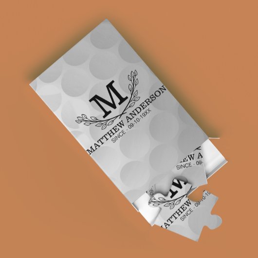 Aangepaste Golf Ball Pattern Name Monogram Age Legpuzzel