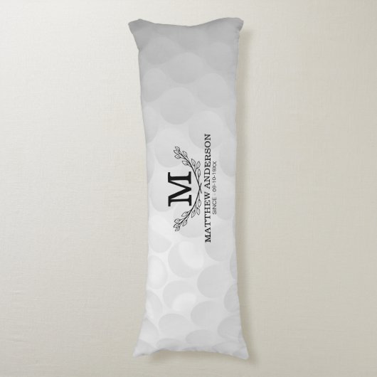 Aangepaste Golf Ball Pattern Name Monogram Age Lichaamskussen (Voorkant Verticaal)