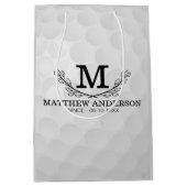 Aangepaste Golf Ball Pattern Name Monogram Age Medium Cadeauzakje (Voorkant)