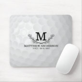 Aangepaste Golf Ball Pattern Name Monogram Age Muismat (Met muis)