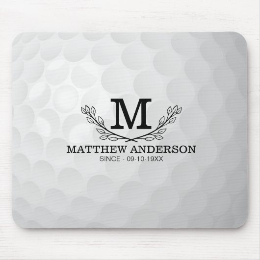 Aangepaste Golf Ball Pattern Name Monogram Age Muismat (Voorkant)
