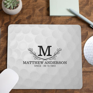 Aangepaste Golf Ball Pattern Name Monogram Age Muismat