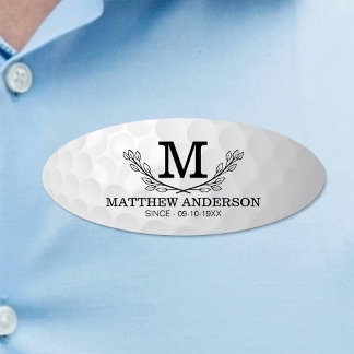 Aangepaste Golf Ball Pattern Name Monogram Age Naambadge
